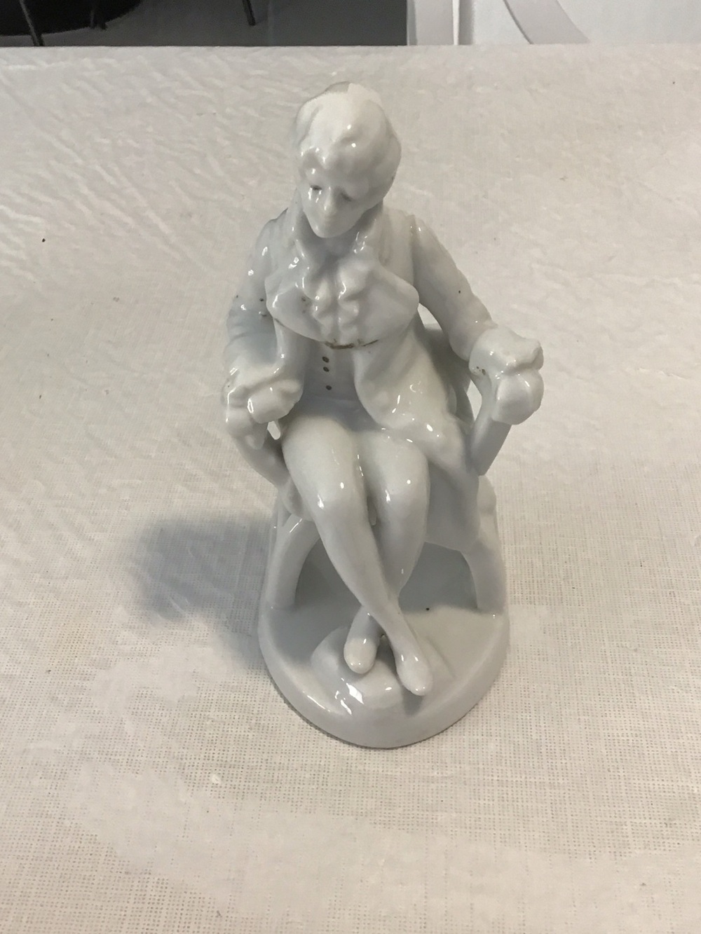 White Porcelain Seated Figure Home Art Sculpture #126